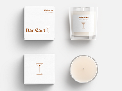 Bar Cart Candle - Kir Royle (Cassis + Champagne) branding design graphic design logo typography vector