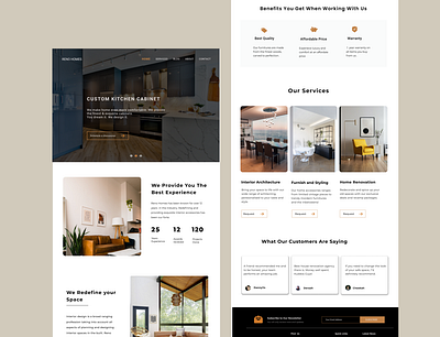 Landing page design for an interior org. color design hero section interior landing page typography ui uiux user experience user interface website