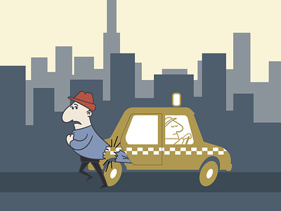 Midcentury Style, Rip. adobe illustrator design illustration inktober nyc taxi vector