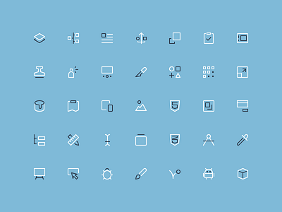 Design & Dev - Outline Mini Icons 16px design design icons icons mini nucleo outline shapes