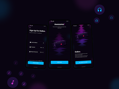 Simple and modern music box UI Design app app design branding dark design graphic design mobile mobile design music ui uidesign