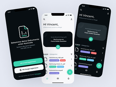 Document Manager App app app design clean dark dark design design docs manager documents graphic design light mobile modern simple ui uidesign ux