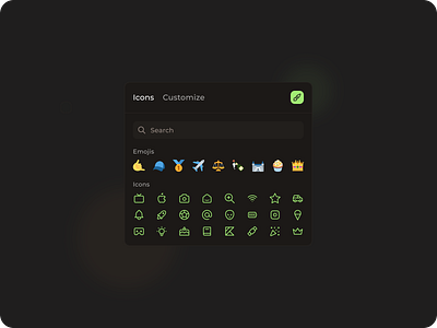 Icon & Emoji Picker app app design dark design emoji emoji picker emojis icon chooser icon library icon picker icons mobile ui uidesign