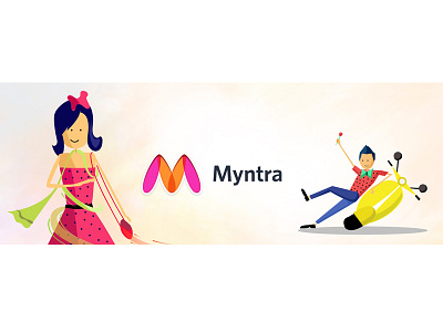 Myntra Appstore illustration android app art character clean color design flat illustration illustrator simple vector