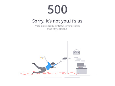 500 Error page 404 500 error app flat gif illustrations minimal type ui ux web