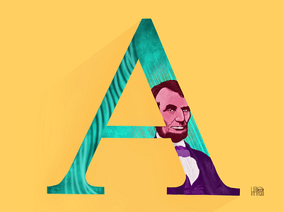 A- Abraham Lincon 36daysoftype illustrations a
