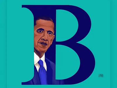 B - Barack Obama digitalart illustrations procreate