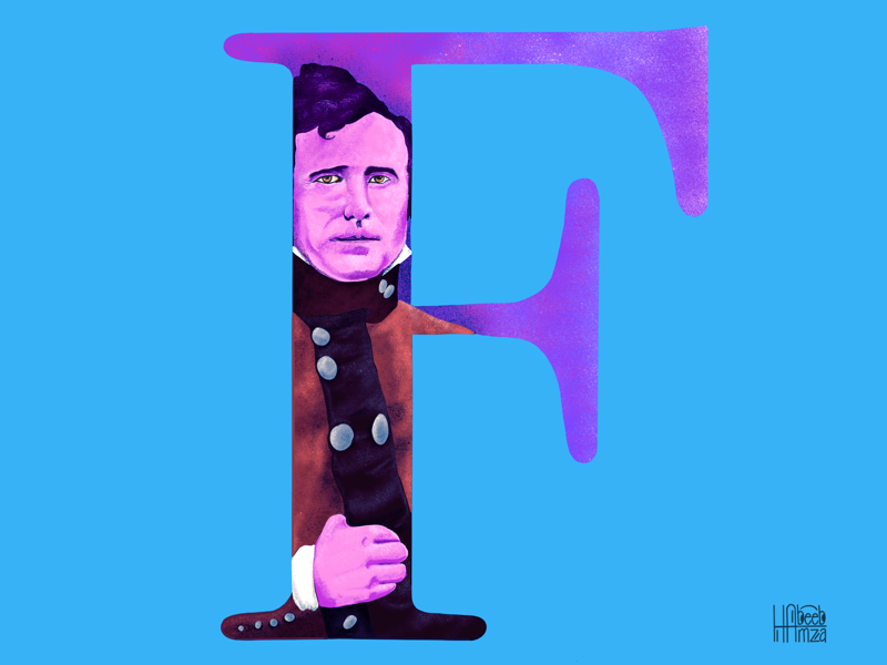 F-Franklin Pierce digitalart simple illustrations letters ui clean illustrations