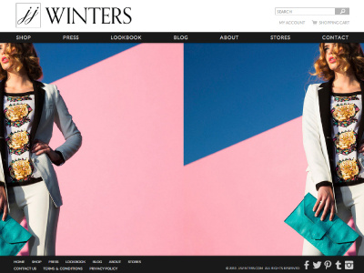 JJ Winters Website: Homepage fashion website