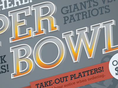 Super Bowl Specials banner super bowl typography web