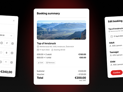 Event booking summary component