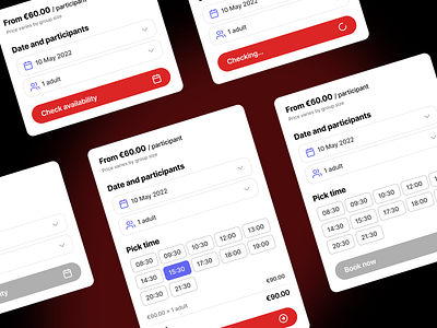 Date & slot picker booking checkout component date picker event form form inputs picker slot picker