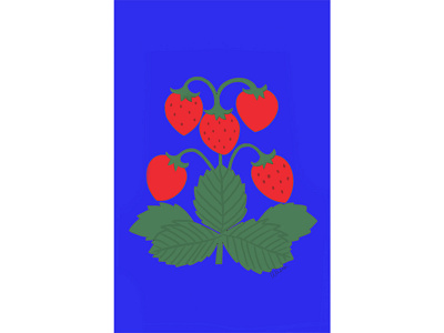 Vintage Strawberries alisonsharkey california design graphic design illustration illustrator logo midmod prints remix strawberries textile ui ux
