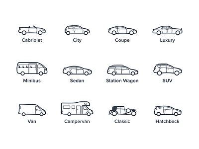 Car type outlines