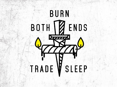 burn both ends - trade sleep design illustration logo logodesign pentool tradesleep vector