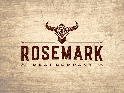 rosemark meat company badge design graphicdesign illustration jerky logo logodesign logomark meat type typography vector