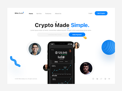 Crypto Landing Page 🚀 2d 3d animation app bitcoin branding crypto cryptowebsite design graphic design illustration logo motion graphics product deign typography ui ux vector webdesign website