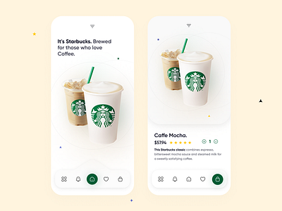 Starbucks - Mobile UI ✨ 3d animation app branding design designing dribbble graphic design icon illustration logo minimal motion graphics popular trending typography ui ux vector web
