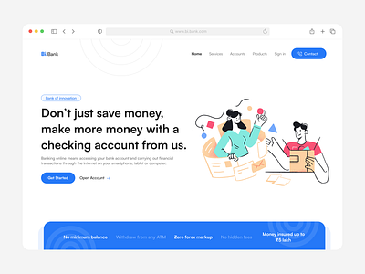 Bi.Bank Header Page. 🔥 3d animation app branding design designing dribbble graphic design illustration logo minimal motion graphics popular trending typography ui ux vector web website