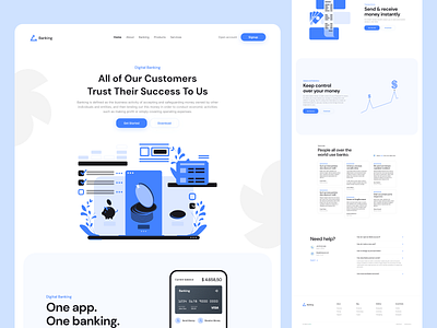 Banking Website Landing Page! 3d animation app branding design designing dribbble graphic design icon illustration logo minimal motion graphics popular trending typography ui ux vector web