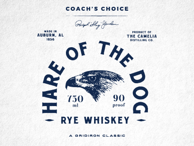 Hare of the Dog auburn design label print whiskey