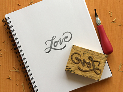 Love brush script lettering love