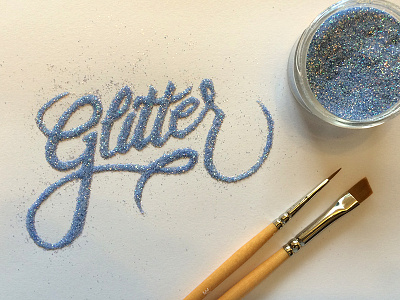 Glitter glitter lettering script
