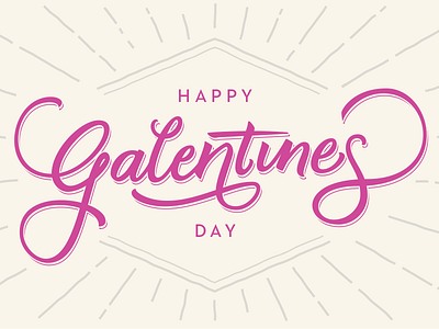 Galentines Day galentine handlettering lettering linoxchnge postcard script