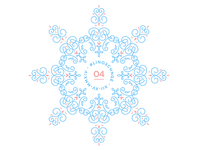 Snowflake christmas line postcard snowflake