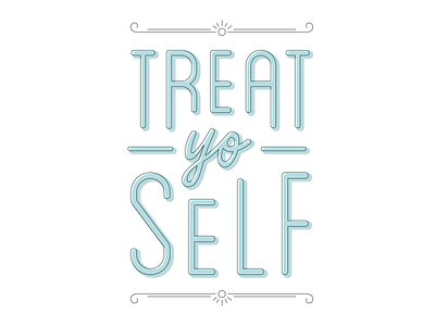 Treat Yo Self card lines offset parks and recreation