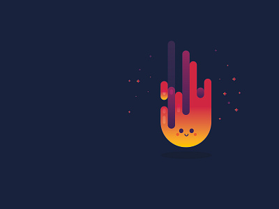 Smily fire flame design illustration logo