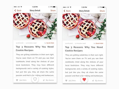 Story Sharing App Interface app clean cook minimal news reading story text ui ux white