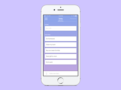 To Do List App app card clean ios purple task to do to do list ui ux