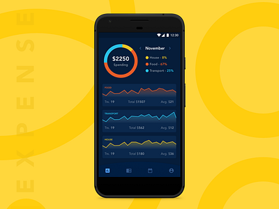 Expense Manager Exploration analytic android app expense graph mobile ui ux