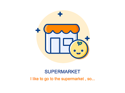 Supermarket design icon shop smile supermarket ue ui