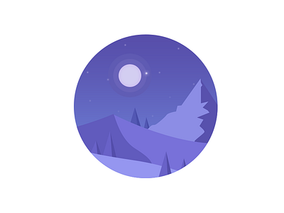 Mountains moon mountain night scene sky stars trees