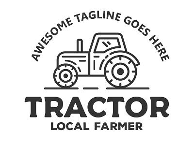 Logotype of Tractor artwork branding business company design farm farmer graphic design icon illustration line art logo tractor vector