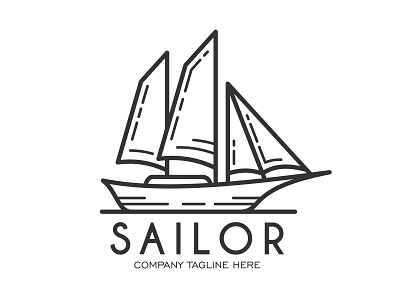 Sailor Logo art artwork branding business company design graphic design icon illustration line art logo sail sailor sea ship ui vector