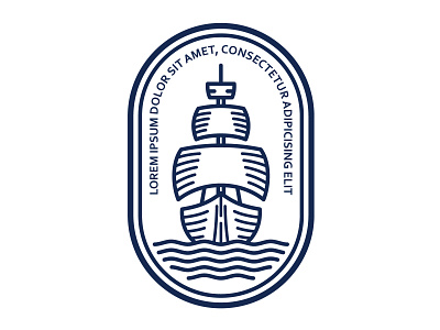 Ship Badge Line Art art artwork badge branding business company design graphic design icon illustration logo ship sign symbol ui vector