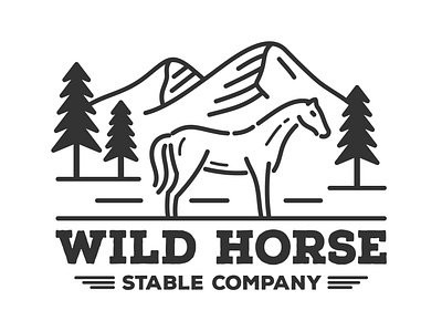 Horse Logo artwork branding design graphic design horse icon illustration logo mountain stable ui vector