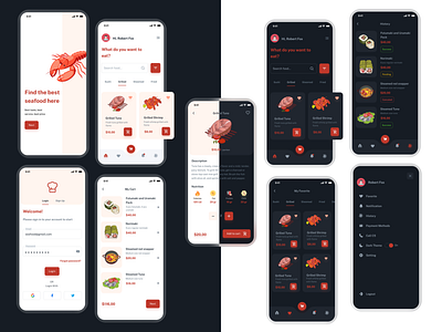 Seafood Ordering App UI UX Design app appdesign behance branding dailyuix design designer digital digitaldesign dribbble mobile ui uidesign uisupply uiux uiuxdesigner userexperience userinterface ux uxdesign