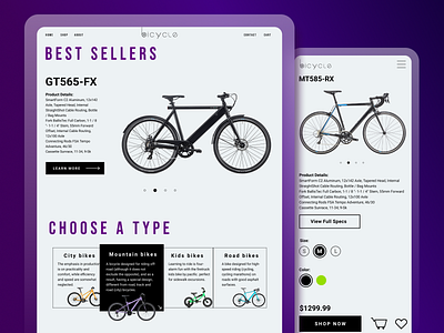 Bicycle store branding design logo ui ux ux website webdisigne web