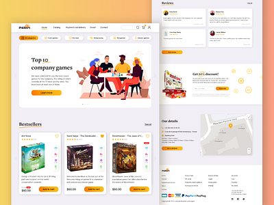 Online store of board games design illustration typography ui ux ux website webdisigne web