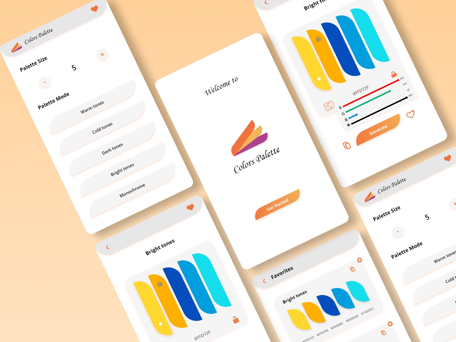 Colors Palette app by Siham on Dribbble