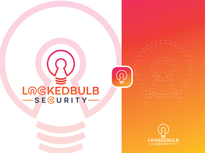 LockedBulb Secuirity Logo app app logo bulb creative logo flat flat design graphic design light bulb light bulb logo lock lock logo logo logodesign logomark minimal minimalist logo modern secuirity security logo vector