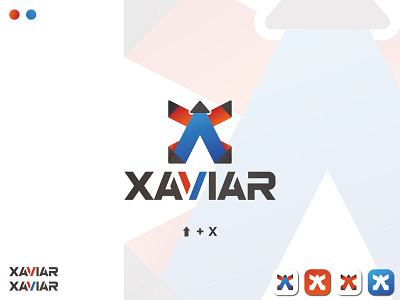 "XAVIAR" Letter X + Arrow Logo Design