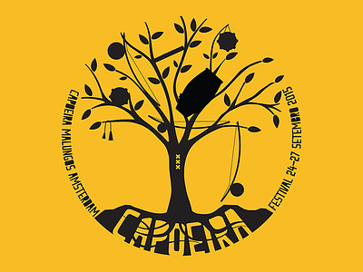 I'Amsterdam 2015 brazil capoeira flyer illustration logo tree vector yellow