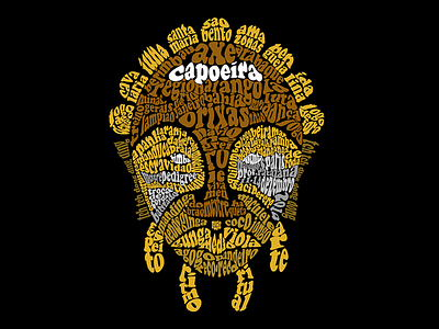 Sexta Malungada africa capoeira mask typography