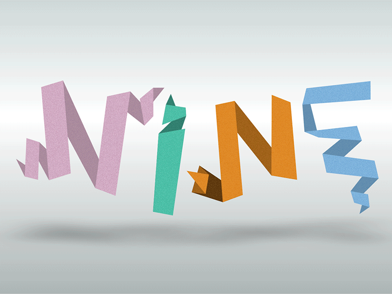 Nine 2d gif graphic origami wiggle