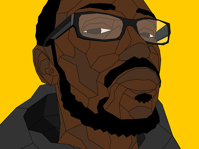Selfdribbble facets polygons portrait self vector yellow
